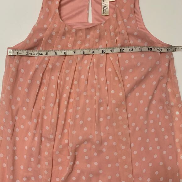 EMMA MICHELLE Baby Pink Polka Dot Sleeveless Mini Dress Small - Picture 3 of 9